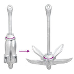 Taitettava ankkuri hopea 4 kg kuumasinkitty valurauta