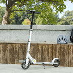Lasten potkulauta valaisevilla pyörillä, kaksoisjarrut, kokoontaitettava, 3–8 v, valkoinen