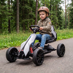 Lasten sähkökartingauto 12V, kaksi nopeutta 3–5 km/h, turvavyö, EVA-renkaat, valkoinen