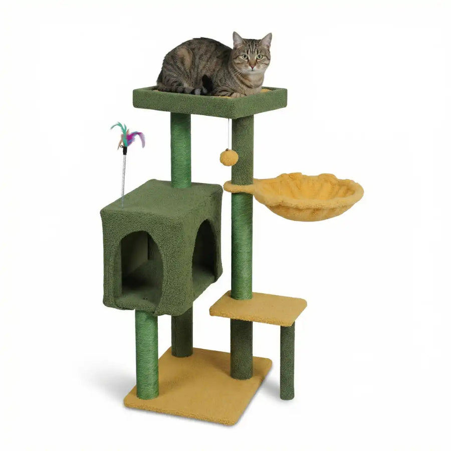 Kattklösbräda 90 cm – flernivå, hängmatta, 43 x 33 cm, grön