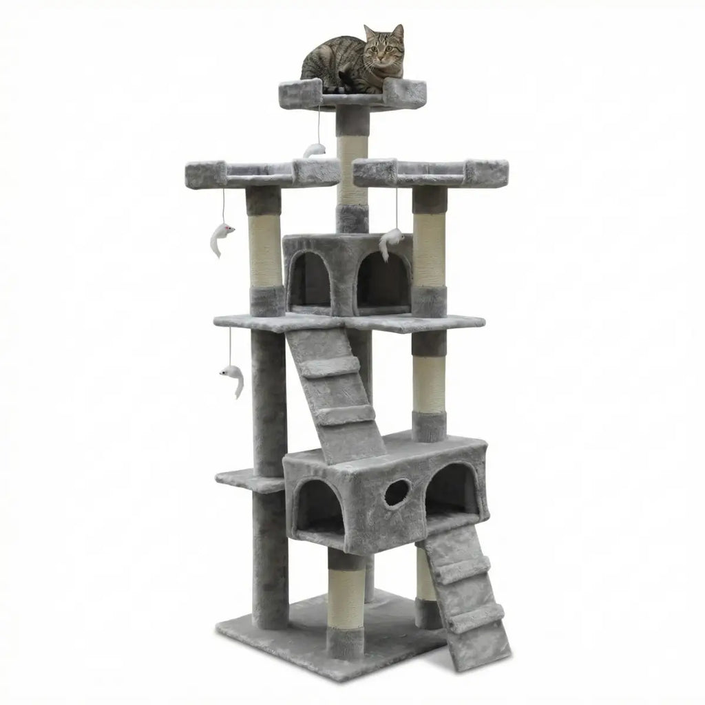 NordDjur Kattklätter-/klösstång 170 cm, ljusgrå