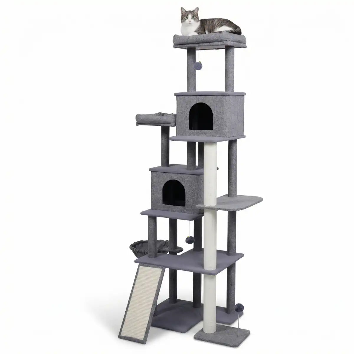 Pohjolan Lemmikkitarvike Kissan raapimispuu 192cm Vaalean harmaa