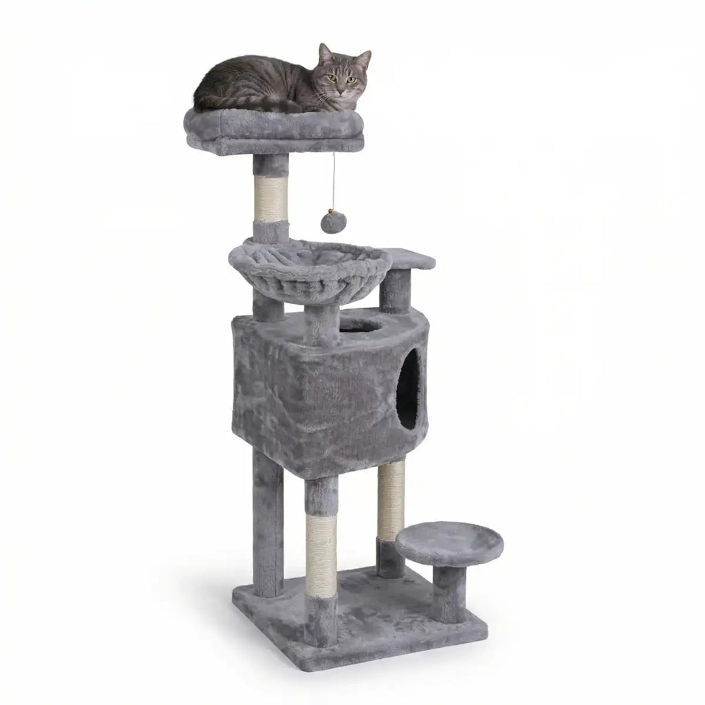 Pohjolan Lemmikkitarvike Kissan kiipeily-/raapimispuu 117cm, Vaalean Harmaa