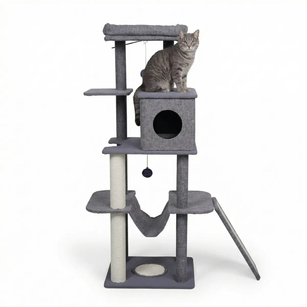 Pohjolan Lemmikkitarvike Kissan raapimispuu 138cm Harmaa