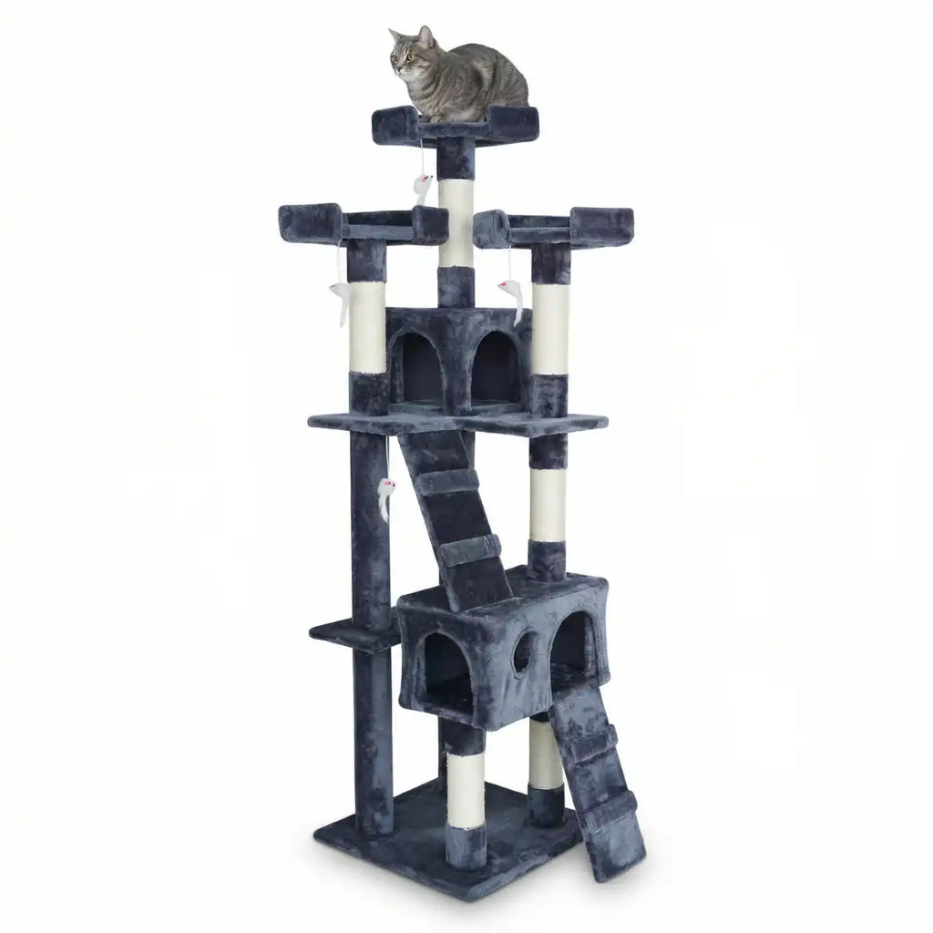 Pohjolan Lemmikkitarvike Kissan kiipeily-/raapimispuu 170 cm, Tumman Harmaa