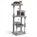 NordDjur Kattklätter-/klösstativ 143 cm, ljusgrå