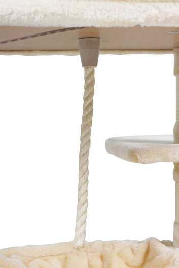 Kissan raapimispuu 143 cm – sisalpinnat, piiloluola, beige