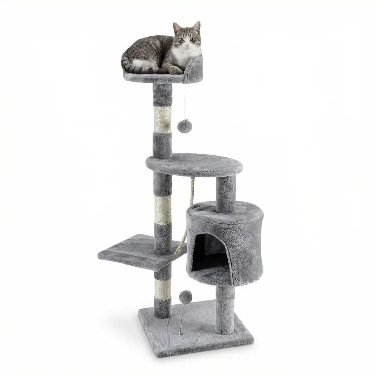 NordDjur Kattklös-/klätterträd 112 cm, ljusgrå