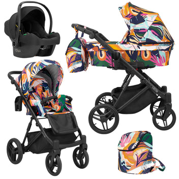 Kunert Lazzio 3-in-1 yhdistelmävaunut Cosmo-turvakaukalolla, useita värejä