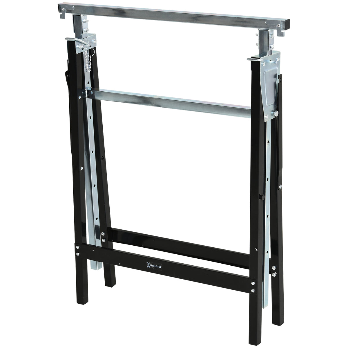Telinepukki 2 kpl kevyt, PP-jalkasuojat, korkeus 80–130 cm, kantavuus 200 kg, 68 x 56 cm, musta
