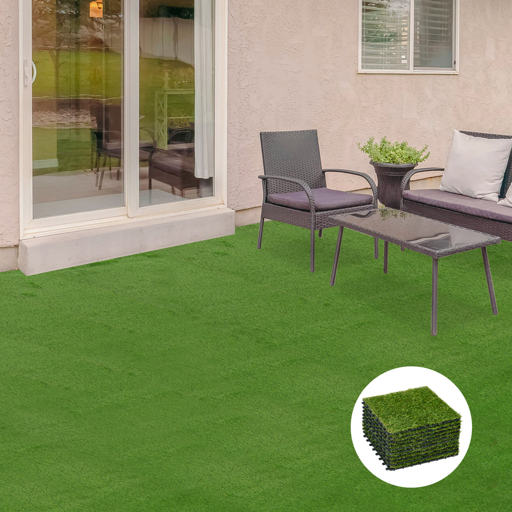 Tekonurmilaatat, 10 kpl, 30 x 30 cm, nukka 25 mm, vihreä (6 500 kuitua/m²)