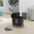Moppiämpäri 20 l puristimella ja kahvalla, pyörät, muovi, musta