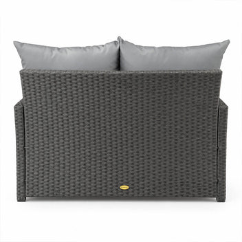 2-istuttava polyrottinkisohva 120 cm EMMI, Musta/harmaa