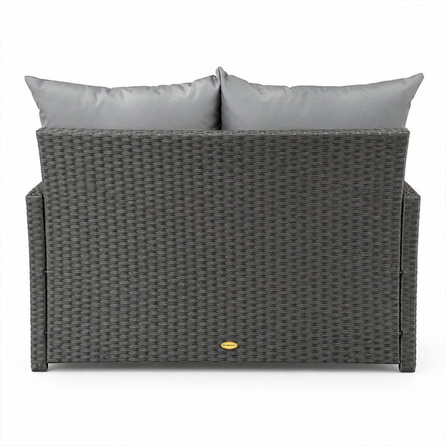 2-istuttava polyrottinkisohva 120 cm EMMI, Musta/harmaa