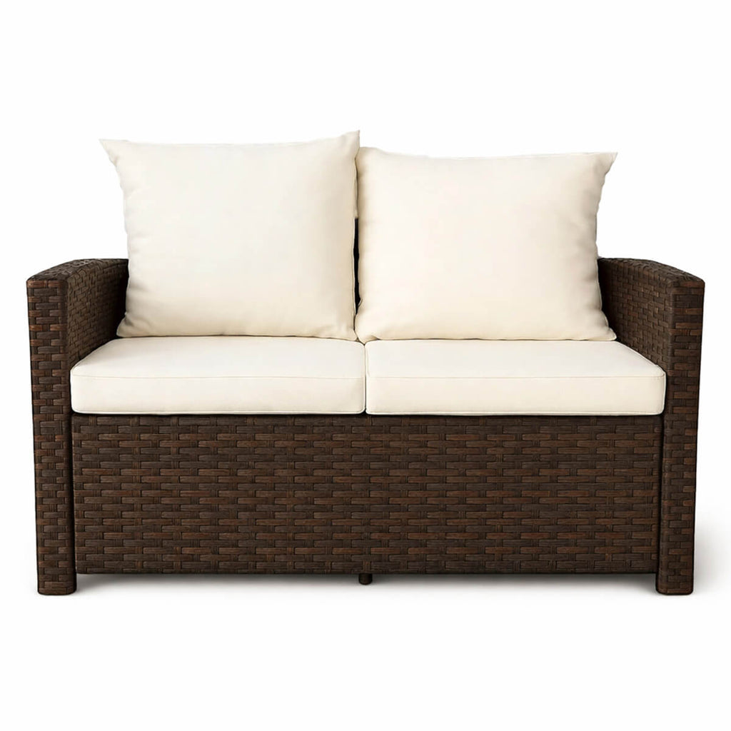 Lund & Leaf 2-sitsig soffa i konstrotting 120 cm EMMI, brun/beige