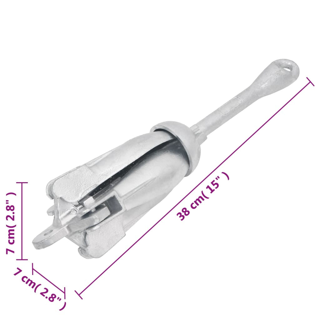Taitettava ankkuri hopea 2,5 kg takorauta