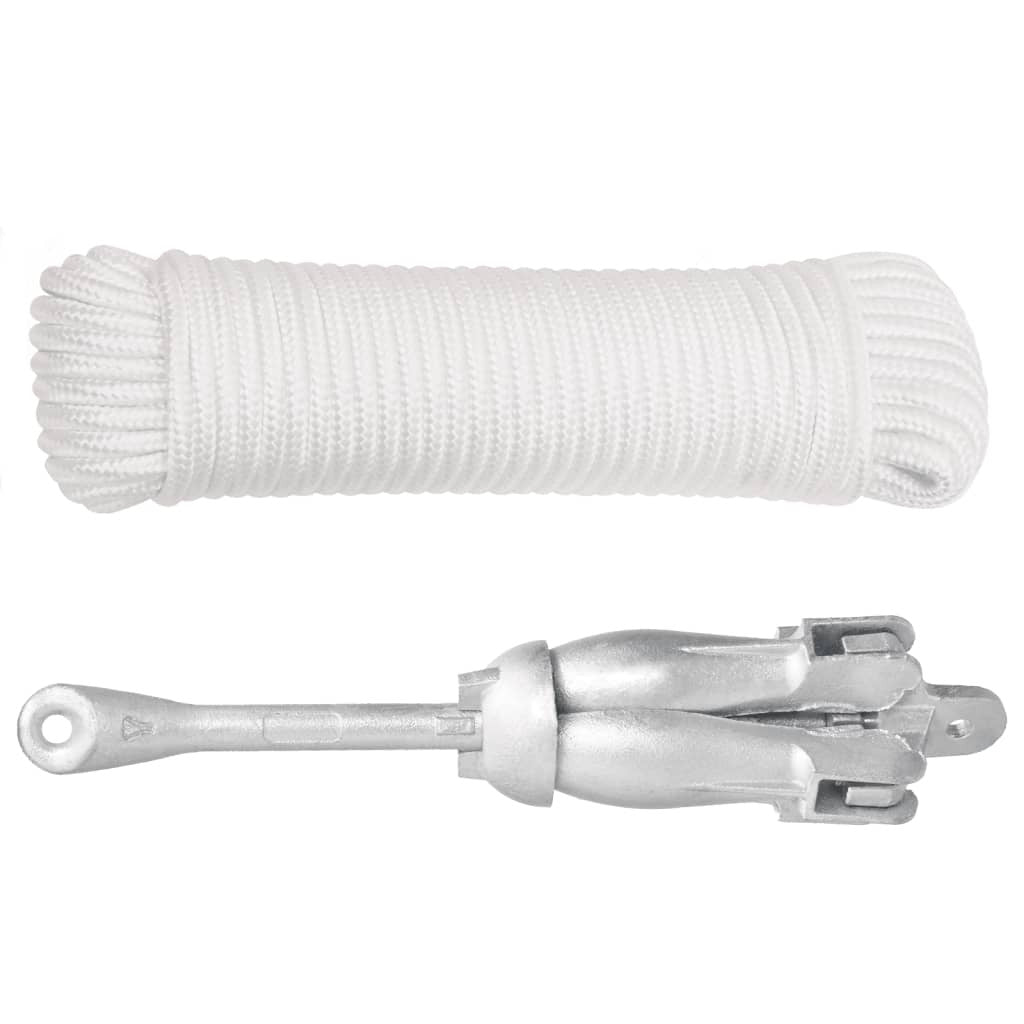 Taitettava ankkuri köydellä hopea 6 kg kuumasinkitty valurauta