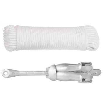 Fällbar ankare med rep, silver, 6 kg, varmförzinkat gjutjärn