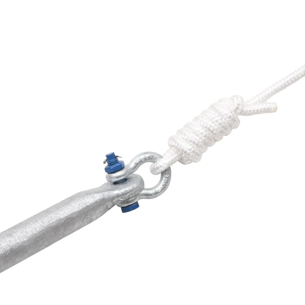 Taitettava ankkuri köydellä hopea 12 kg kuumasinkitty valurauta