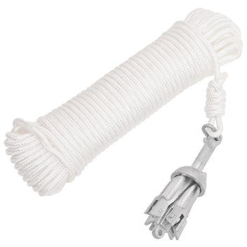 Fällbar ankare med rep, silver, 0,7 kg, varmförzinkat gjutjärn