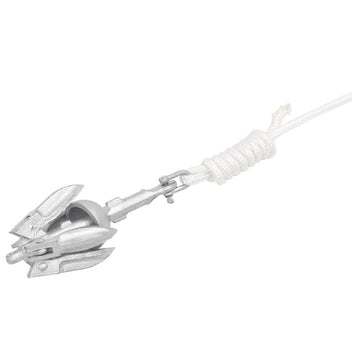 Fällbar ankare med rep, silver, 0,7 kg, varmförzinkat gjutjärn
