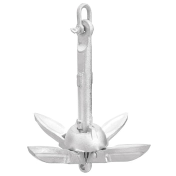 Fällbar ankare med rep, silver, 0,7 kg, varmförzinkat gjutjärn