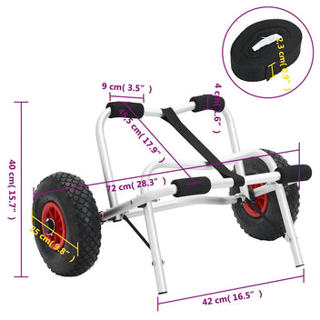 Hopfällbar kajakvagn 45 kg aluminium