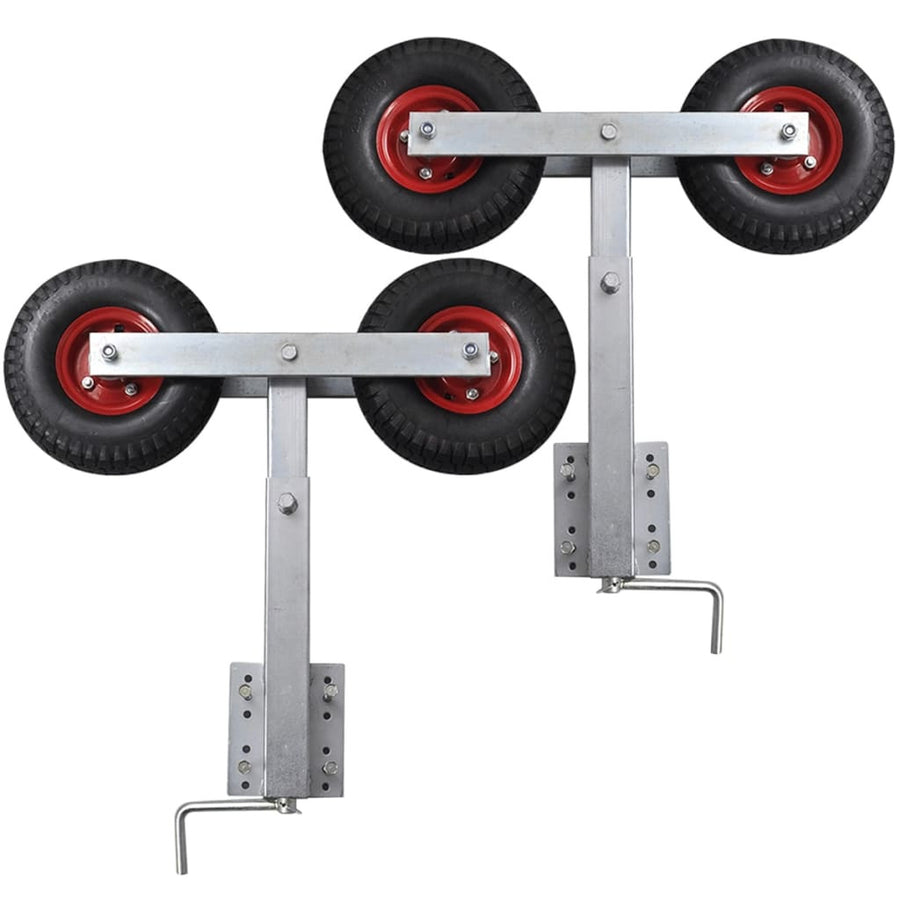 Båttrailer dubbla hjul främre stödsats, 2 st, 59–84 cm
