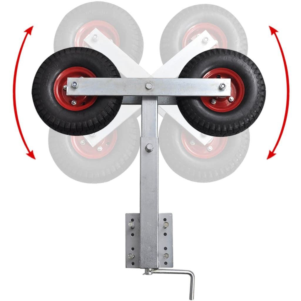 Båttrailer dubbla hjul främre stödsats, 2 st, 59–84 cm