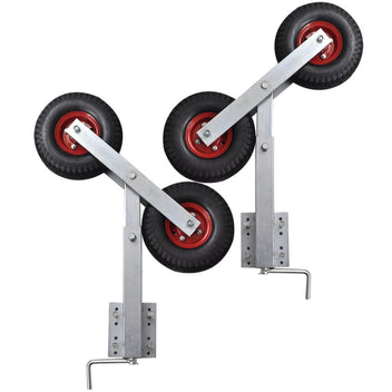 Båttrailer dubbla hjul främre stödsats, 2 st, 59–84 cm