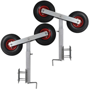 Båttrailer dubbla hjul främre stödsats, 2 st, 59–84 cm
