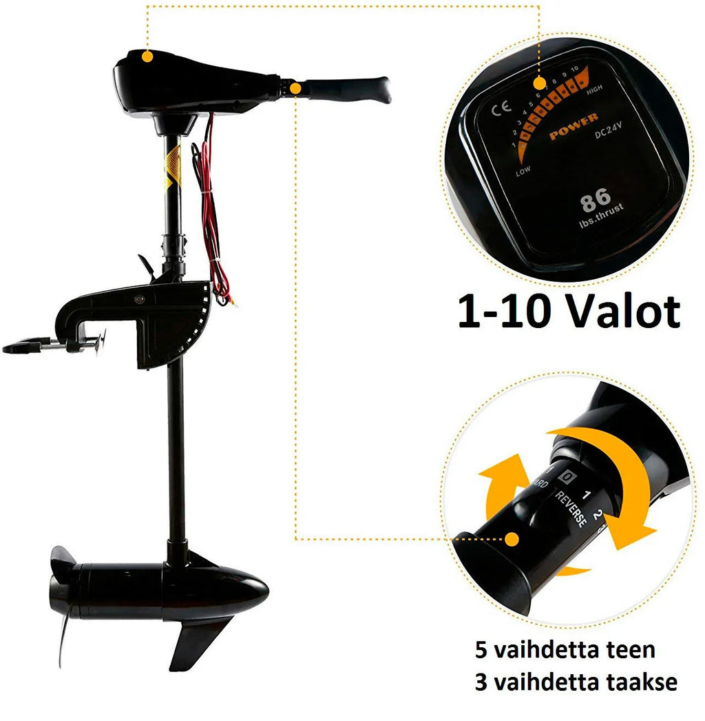 POHJOLA MOTORS Tehokas Sähköperämoottori 86LBS 24V