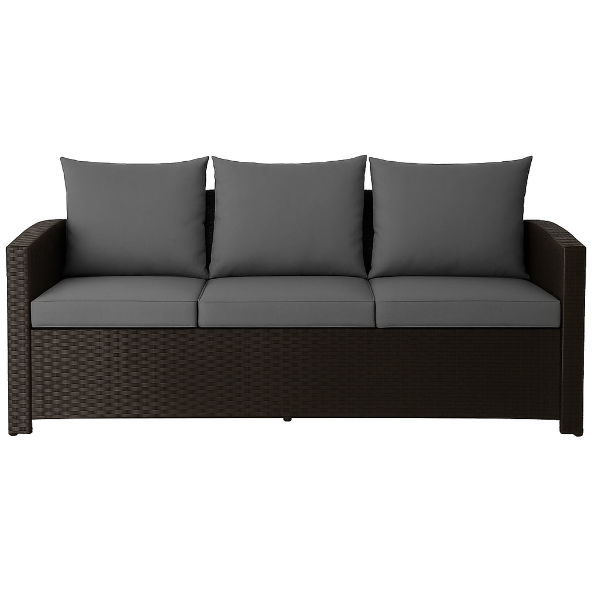 POHJOLA GARDEN Polyrottinki Ulkosohva 3-istuttava, musta/harmaa, 175x60x74, Emma