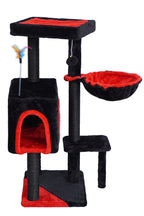 POHJOLAN LEMMIKKITARVIKE Kissan kiipeily-/raapimispuu 90 cm, Musta/Punainen