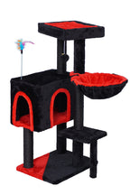 POHJOLAN LEMMIKKITARVIKE Kissan kiipeily-/raapimispuu 90 cm, Musta/Punainen
