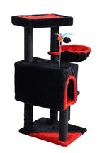 POHJOLAN LEMMIKKITARVIKE Kissan kiipeily-/raapimispuu 90 cm, Musta/Punainen