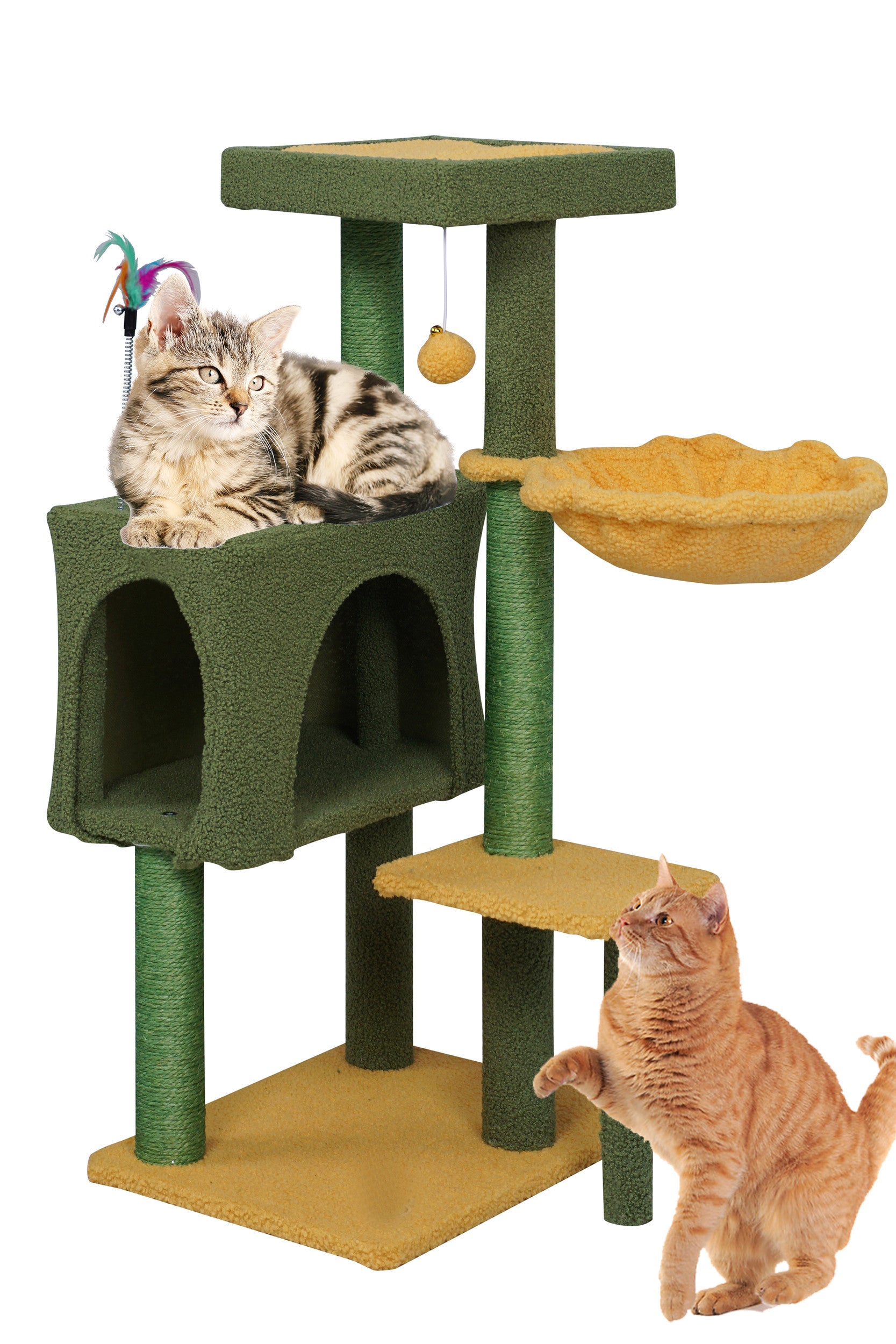 POHJOLAN LEMMIKKITARVIKE Kissan kiipeily-/raapimispuu 90 cm, Vihreä