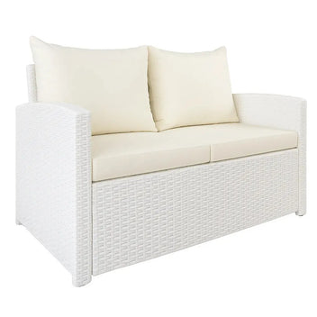 Lund & Leaf 2-sitsig soffa i konstrotting 120 cm EMMI, vit/beige