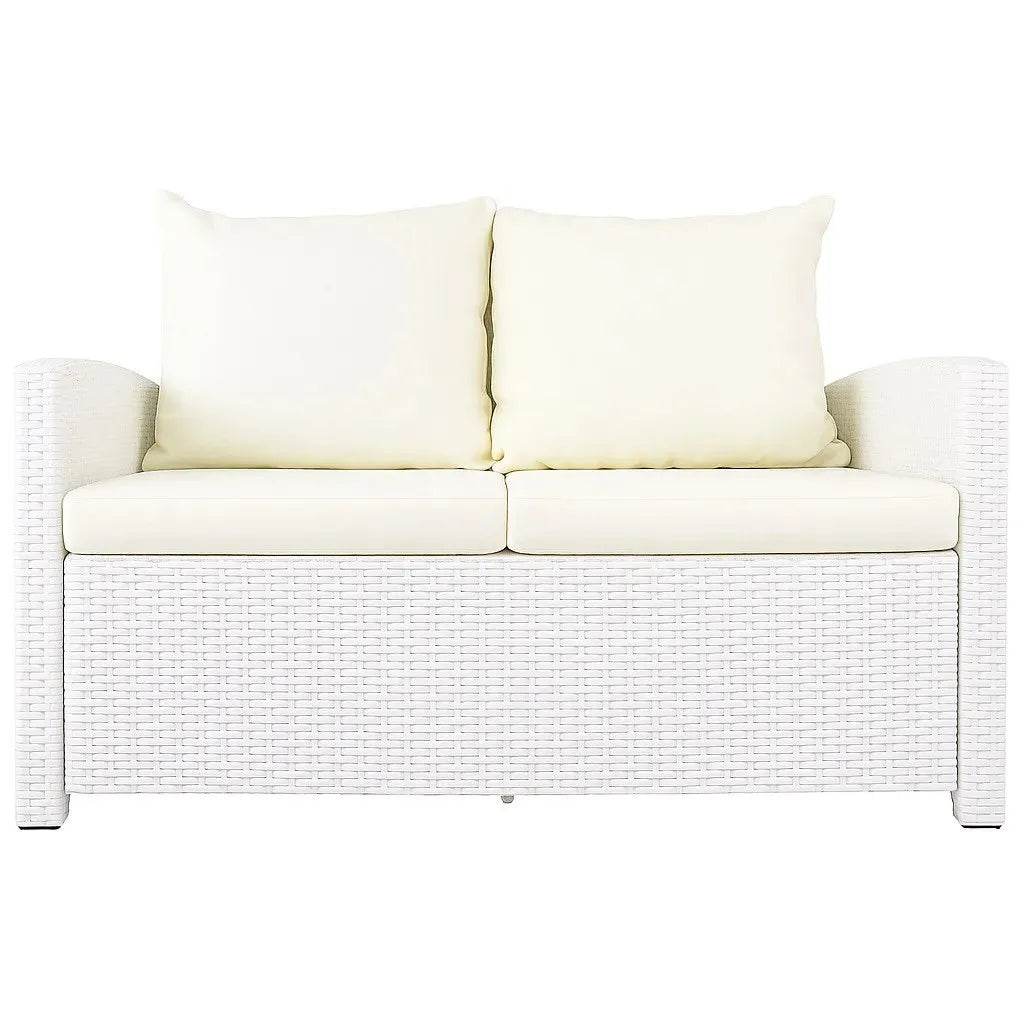 Lund & Leaf 2-sitsig soffa i konstrotting 120 cm EMMI, vit/beige