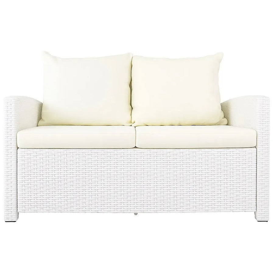 Lund & Leaf 2-sitsig soffa i konstrotting 120 cm EMMI, vit/beige