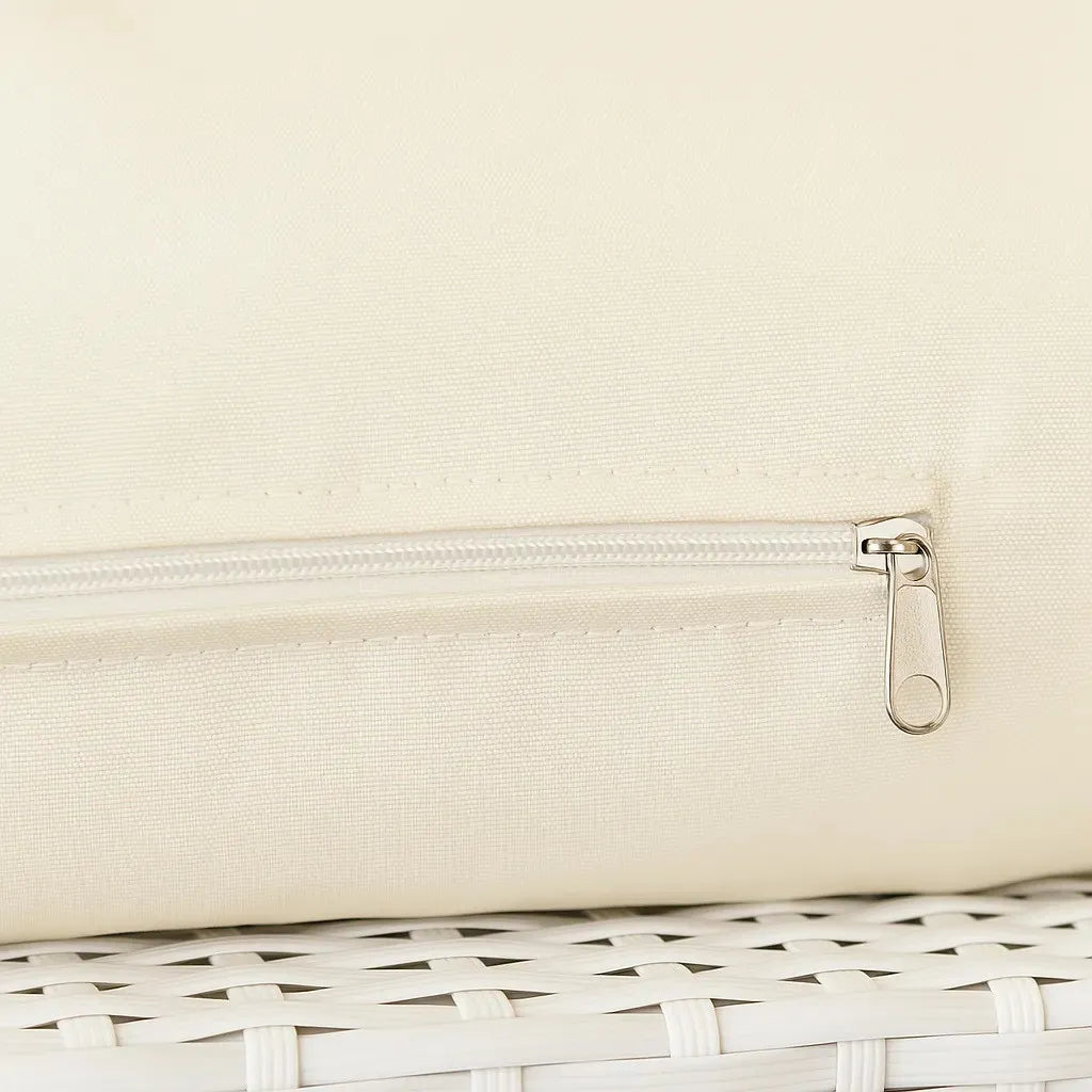 2-istuttava polyrottinkisohva 120 cm EMMI, Valkoinen/beige