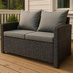 POHJOLA GARDEN Polyrottinki Ulkosohva 2-istuttava, valkoinen/beige, 120x67x74, EMMI