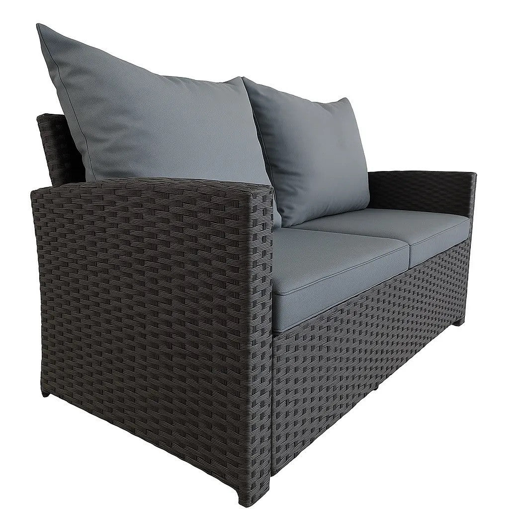 POHJOLA GARDEN Polyrottinki Ulkosohva 2-istuttava, valkoinen/beige, 120x67x74, EMMI