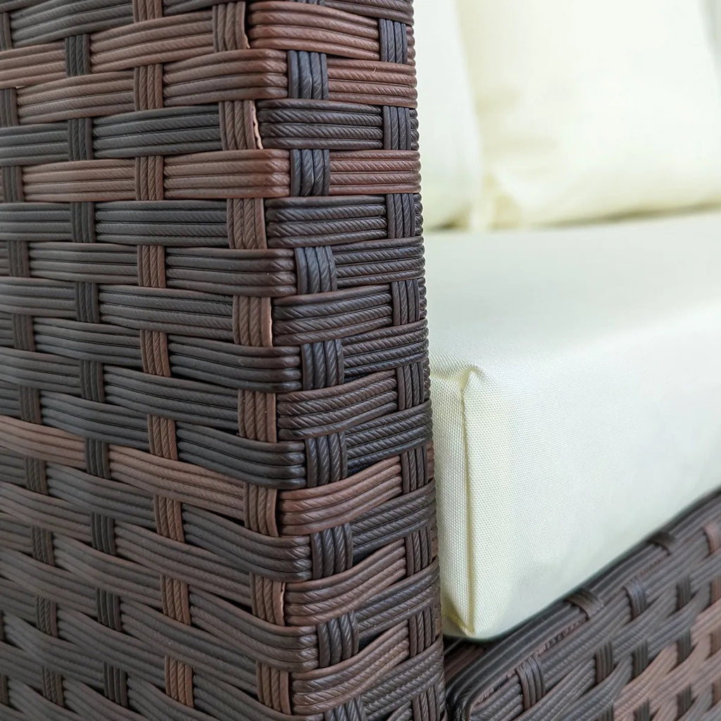 POHJOLA GARDEN Polyrottinki Ulkosohva 2-istuttava, valkoinen/beige, 120x67x74, EMMI