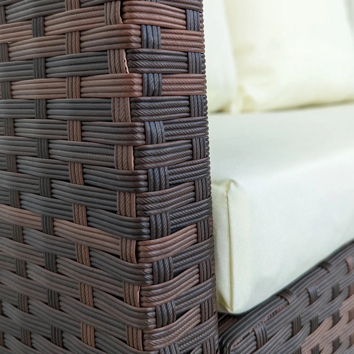 POHJOLA GARDEN Polyrottinki Ulkosohva 2-istuttava, valkoinen/beige, 120x67x74, EMMI