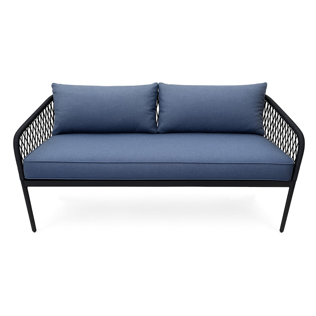 POHJOLA GARDEN Moderni Ulkosohva, 2 Puutarhatuolia & 2 puutarhapöytää LYDIA, Musta 5-osainen Ulkosohvaryhmä