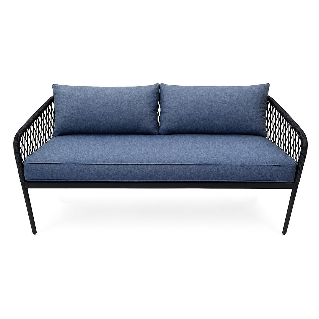 POHJOLA GARDEN Moderni Ulkosohva, 2 Puutarhatuolia & 2 puutarhapöytää LYDIA, Musta 5-osainen Ulkosohvaryhmä