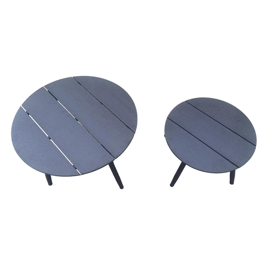 POHJOLA GARDEN Moderni Ulkosohva, 2 Puutarhatuolia & 2 puutarhapöytää LYDIA, Musta 5-osainen Ulkosohvaryhmä