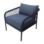 POHJOLA GARDEN Moderni Ulkosohva, 2 Puutarhatuolia & 2 puutarhapöytää LYDIA, Musta 5-osainen Ulkosohvaryhmä