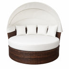 OUTLET! POHJOLA GARDEN Polyrottinki Aurinkovuode / Aurinkosänky 165 cm, Ruskea / beige